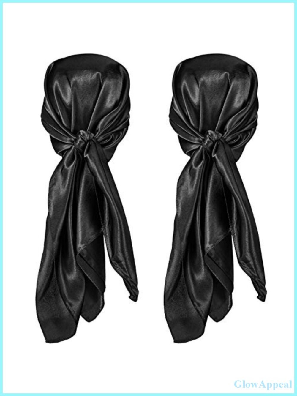 Silk Feel Satin Head Scarf 2 Pack Large Square Neck Scarf for Sleeping Hair